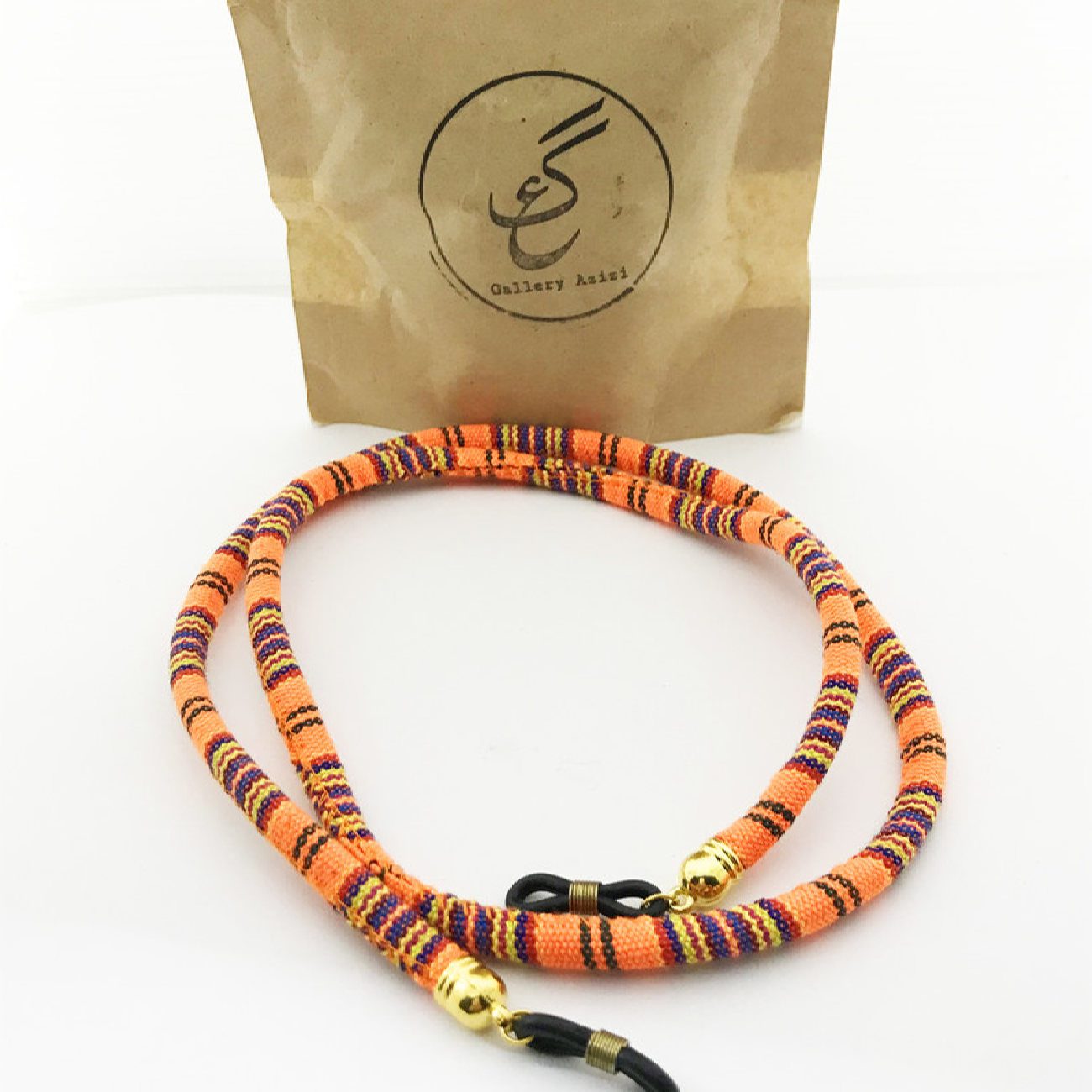 Price and Buy Glasses Strap – Orange Traditional Design - Image 3