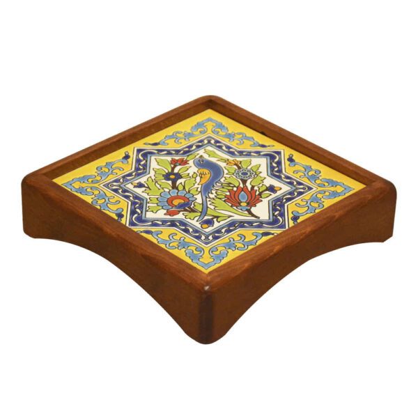 Price and Buy Gol O Morgh Wooden Tray with Persian Artwork – Ideal for Serving Drinks & Bites