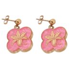 Price and Buy Gold Plated Drop Earrings Floral Design for Women