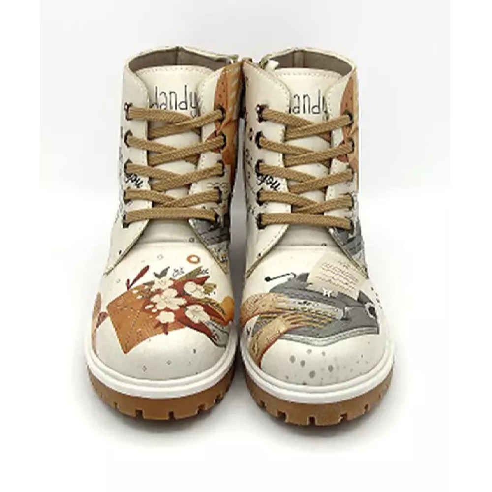 Price and Buy Graffiti Print Ankle Boot for Women – Synthetic Leather & Roper Heel - Image 3