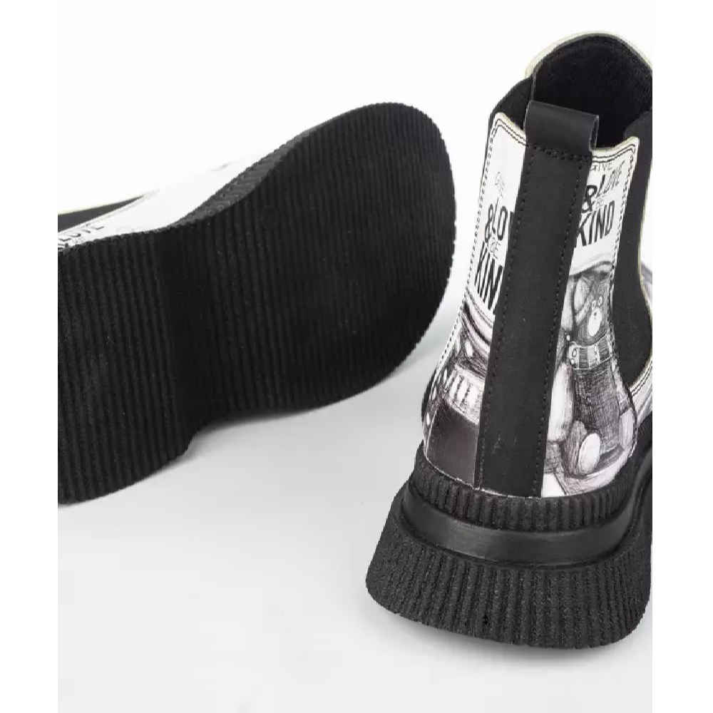Price and Buy Graffiti Print Chelsea Boots – Synthetic Leather for Women - Image 3