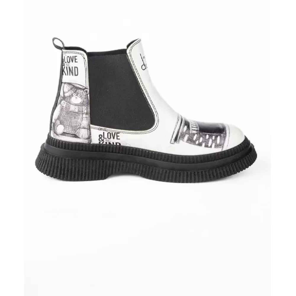 Price and Buy Graffiti Print Chelsea Boots – Synthetic Leather for Women - Image 4