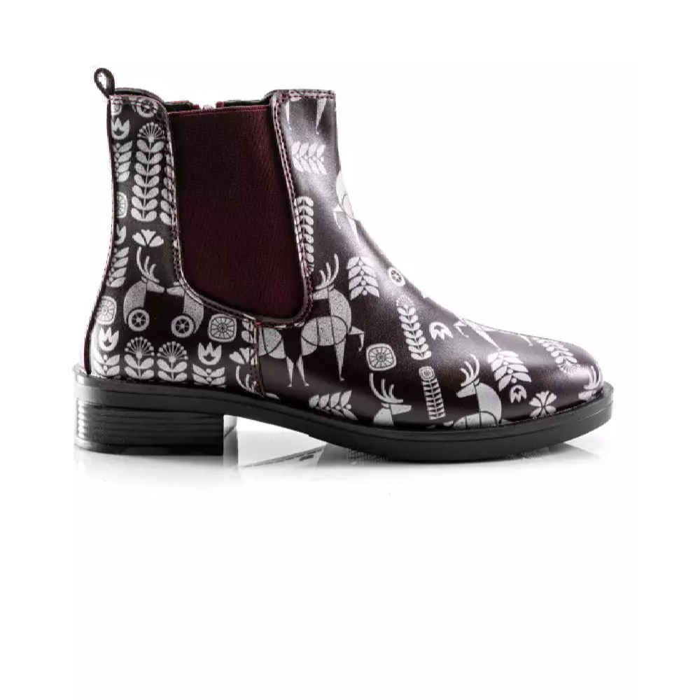 Price and Buy Graffiti Print Chelsea Boots – Synthetic Leather with Deer Pattern - Image 3