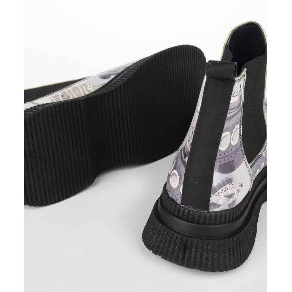 Price and Buy Graffiti Print Chelsea Boots – Synthetic Leather with Fish Pattern - Image 3
