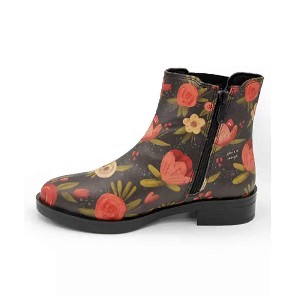 Price and Buy Graffiti Print Chelsea Boots – Synthetic Leather with Floral Design - Image 4
