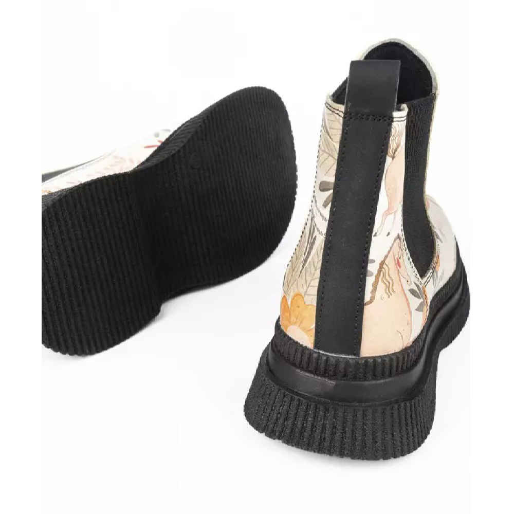 Price and Buy Graffiti Print Chelsea Boots – Synthetic Leather with Horse Pattern - Image 3