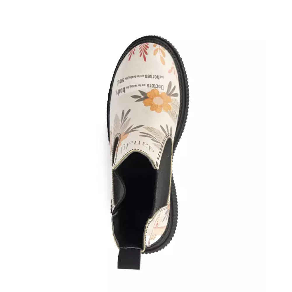 Price and Buy Graffiti Print Chelsea Boots – Synthetic Leather with Horse Pattern - Image 4