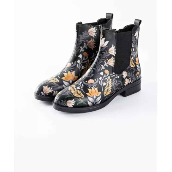 Price and Buy Graffiti Print Chelsea Boots – Synthetic Leather with Orange Flower Pattern_68fe6d94408f8.jpeg Price and Buy Graffiti Print Chelsea Boots – Synthetic Leather with Orange Flower Pattern