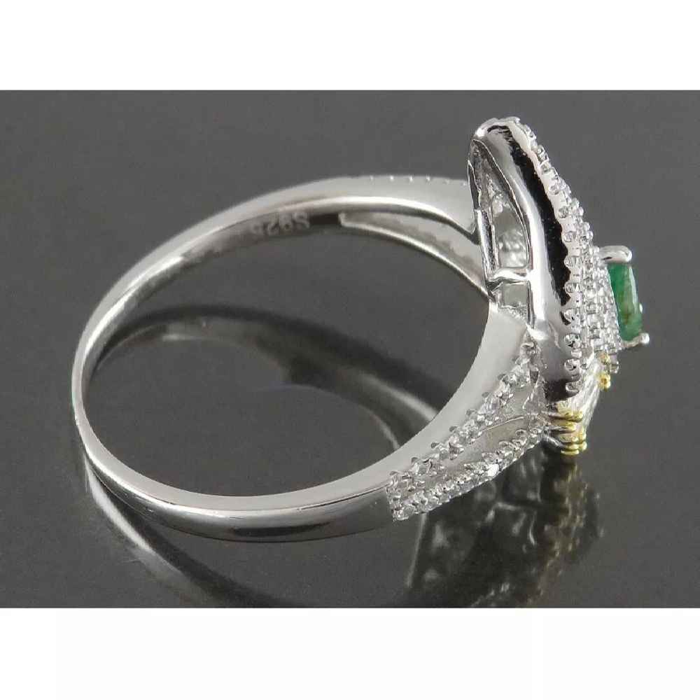 Price and Buy Green Emerald Silver Ring For Women Engagement Majlesi - Image 4