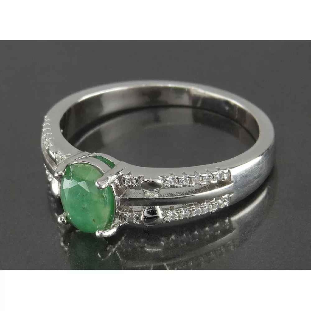 Price and Buy Green Emerald Silver Ring For Women Engagement Melorin - Image 4