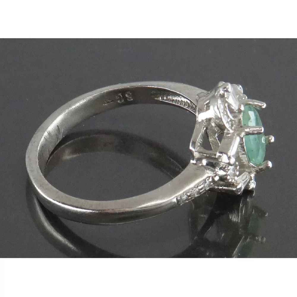Price and Buy Green Emerald Silver Ring For Women Engagement Nazgol - Image 4