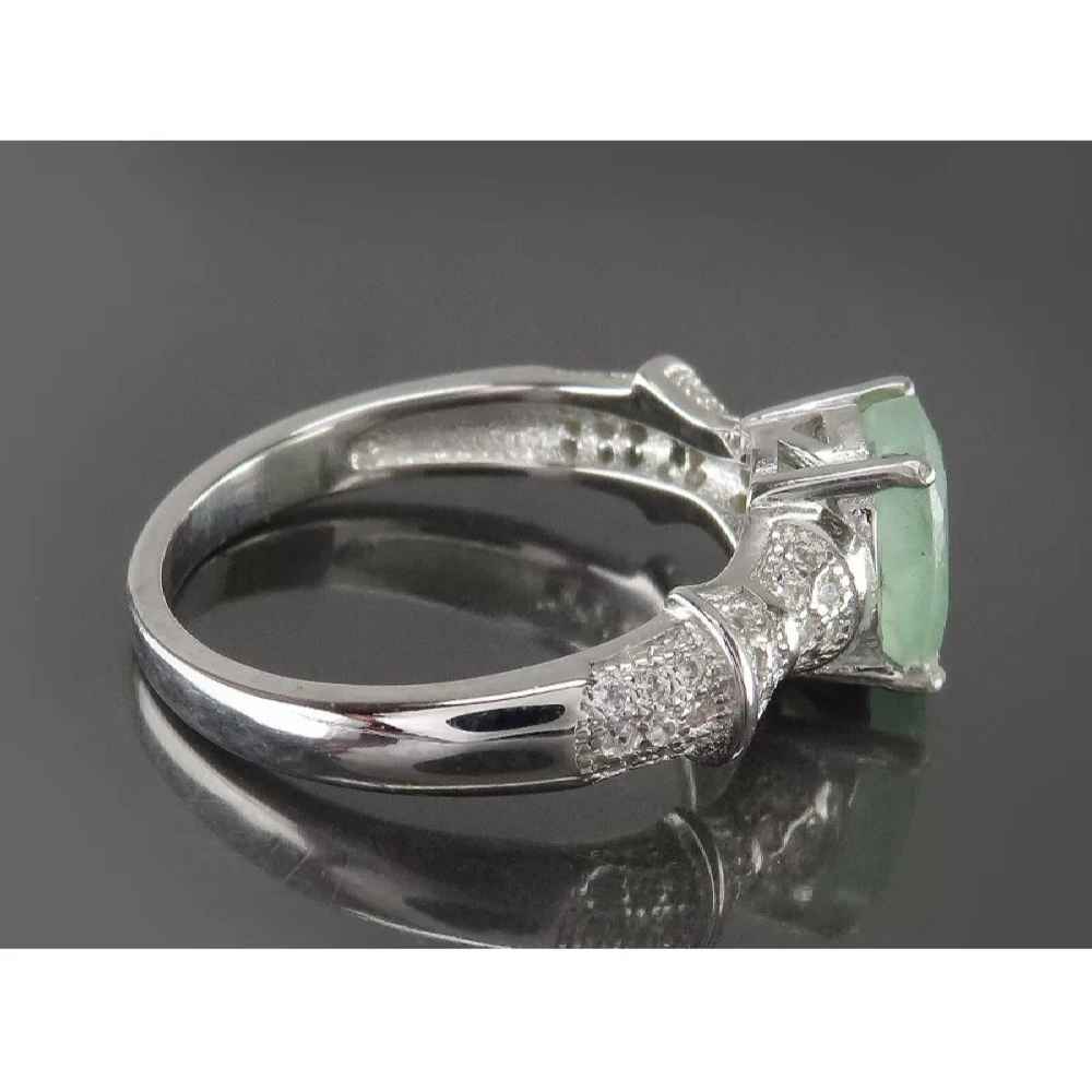Price and Buy Green Emerald Silver Ring For Women Engagement Sanaz - Image 3