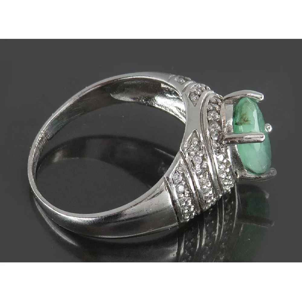 Price and Buy Green Emerald Silver Ring For Women Engagement Sara - Image 3