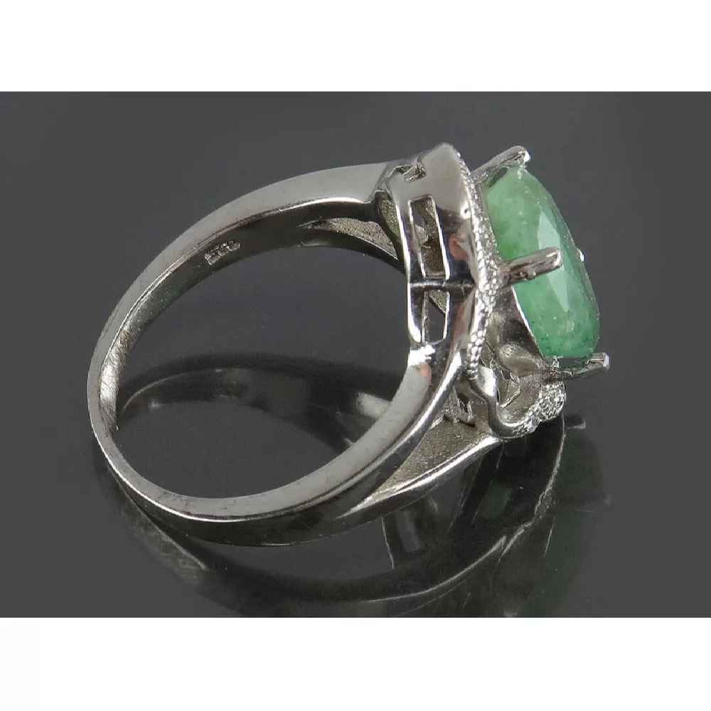 Price and Buy Green Emerald Silver Ring For Women Engagement Sarvenaz - Image 4