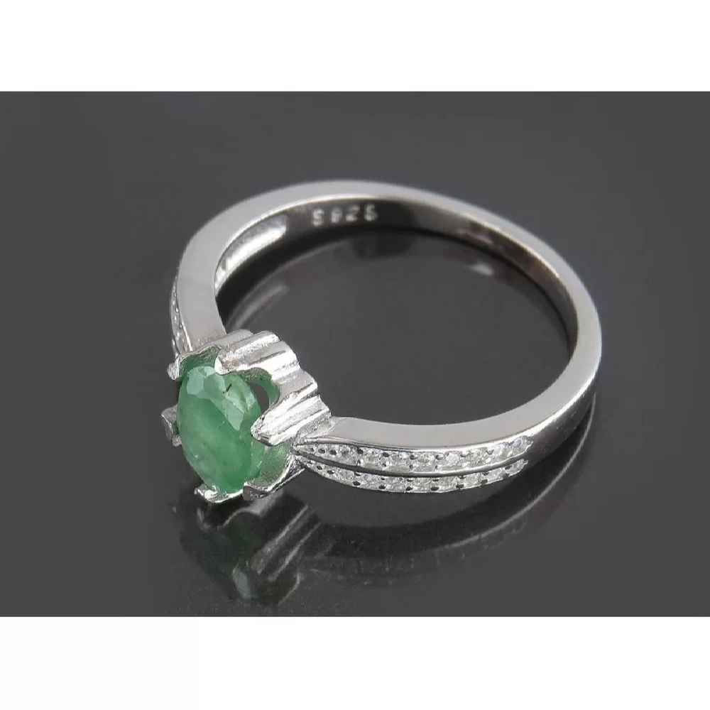 Price and Buy Green Emerald Silver Ring For Women Engagement Sepid - Image 4