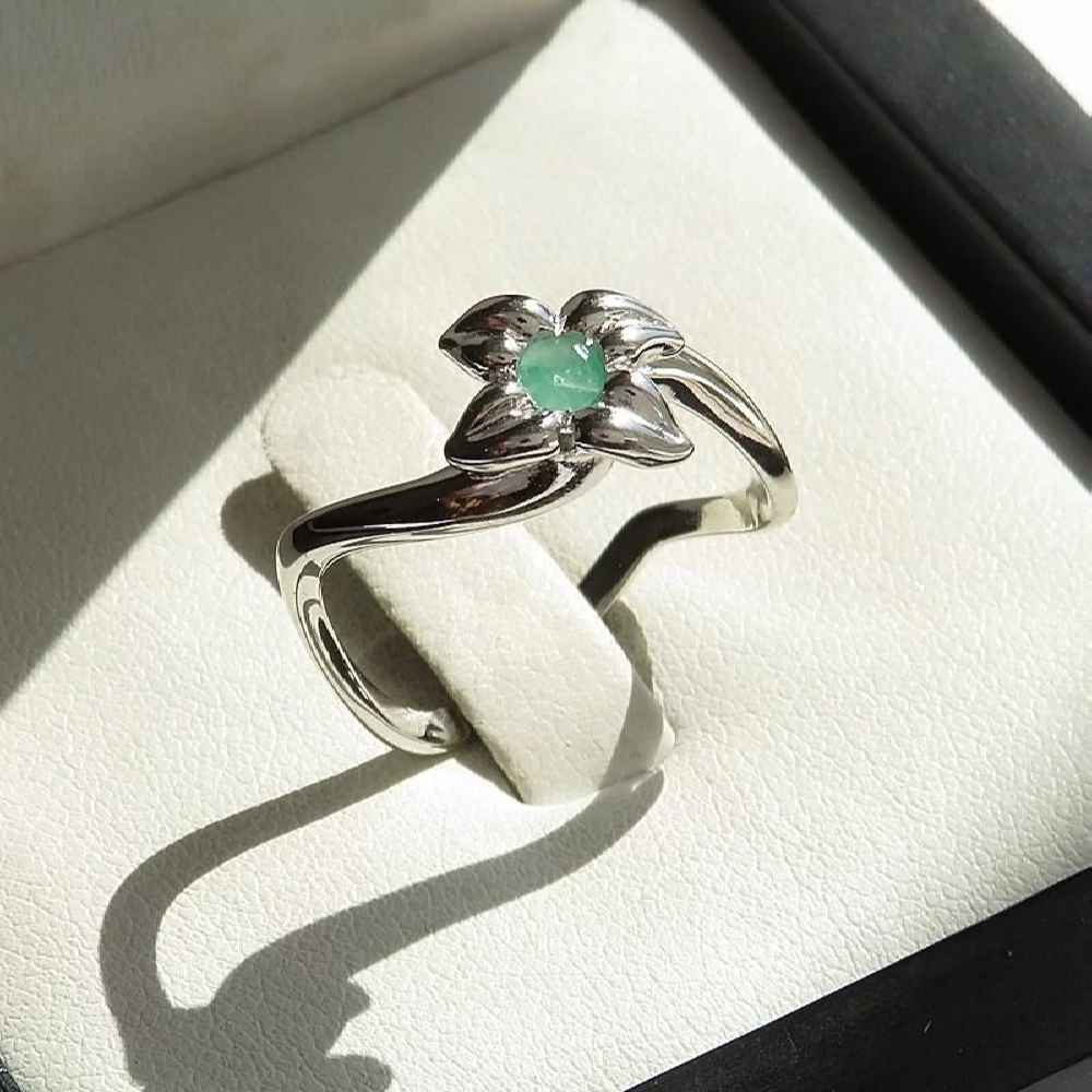 Price and Buy Green Emerald Silver Ring For Women Engagement Taranom