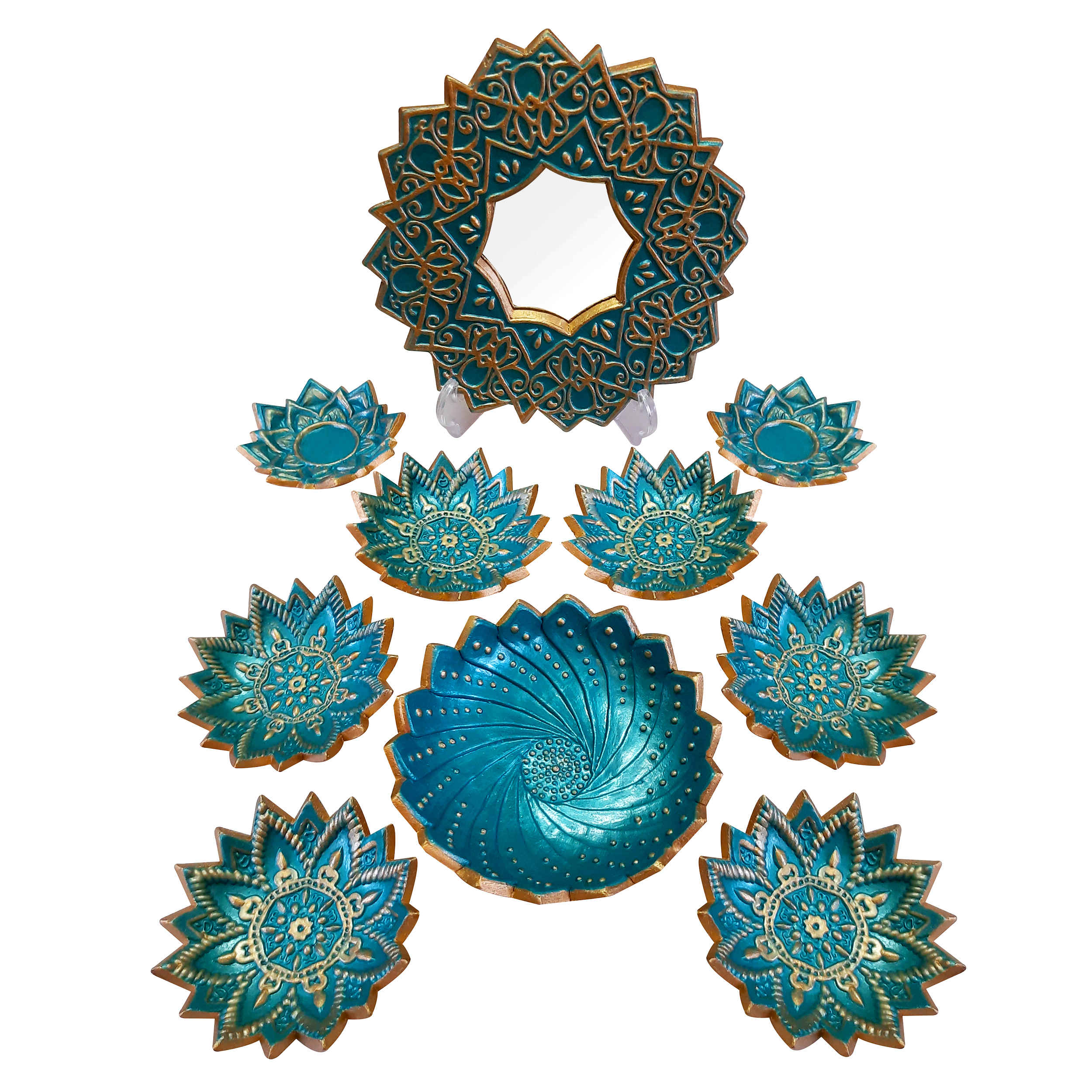 Price and Buy Haftseen Set Dishes with Mirror suitable for Nowruz Mahya