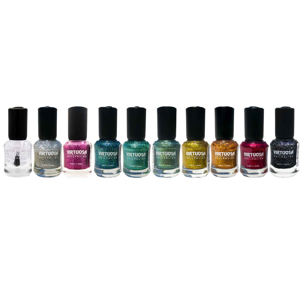 Price and Buy Halal Nail Polish Glitter Finish and Breathable Rainbow Colors (10x) - Image 3