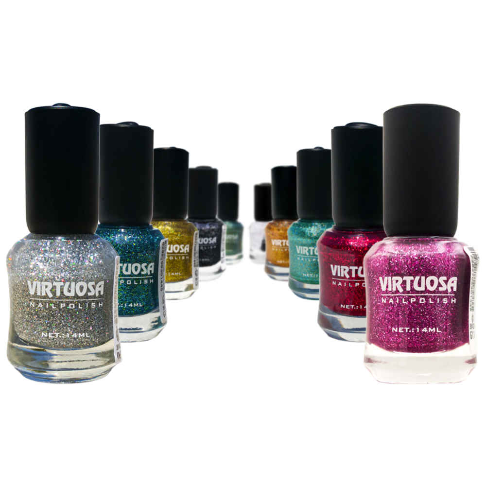 Price and Buy Halal Nail Polish Glitter Finish and Breathable Rainbow Colors (10x) - Image 4