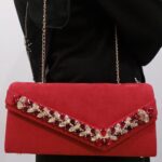 Price and Buy Hand Beaded Clutch Bag in Red Color – A Touch of Luxury & Beauty - Image 4