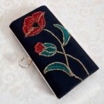 Price and Buy Hand-Beaded Clutch Bag with Red Rose Design – Unique & Elegant - Image 3
