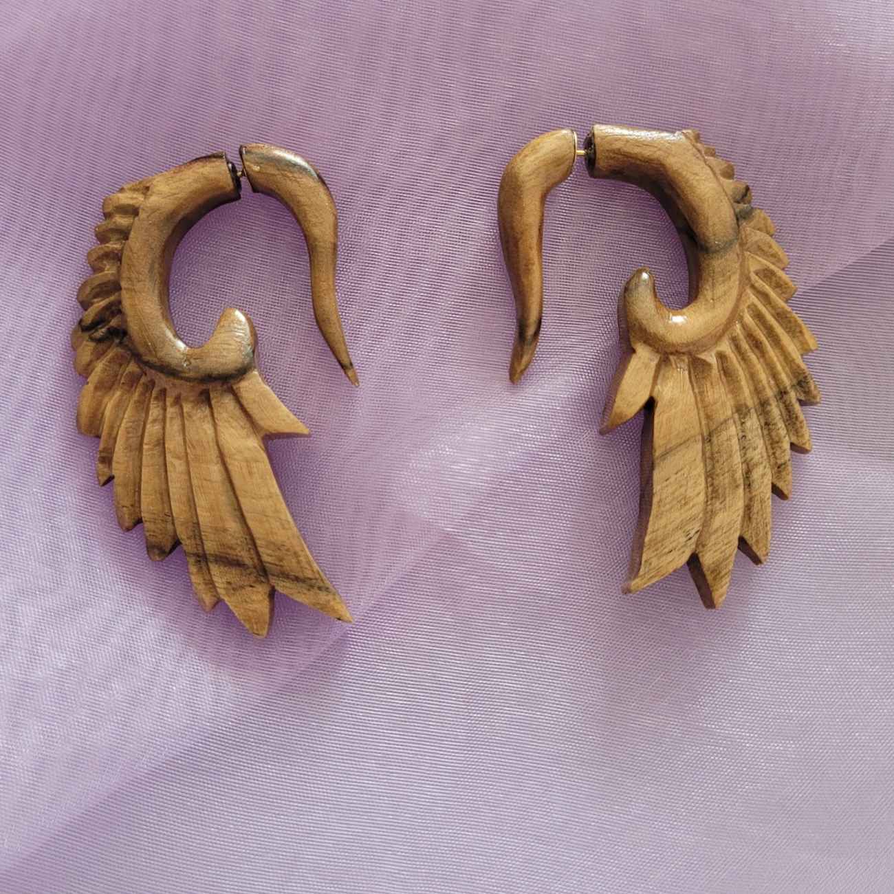 Price and Buy Hand-Carved Angel Wing Earrings – Natural Brown Wood Style_690364e3a8806.jpeg Price and Buy Hand-Carved Angel Wing Earrings – Natural Brown Wood Style - Image 1