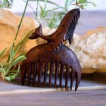 Price and Buy Hand-Carved Wooden Comb with Intricate Whale Design