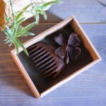 Price and Buy Hand Craved Wooden Clover Comb with Intricate Floral Engraving - Image 3