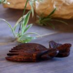 Price and Buy Hand Craved Wooden Clover Comb with Intricate Floral Engraving - Image 4