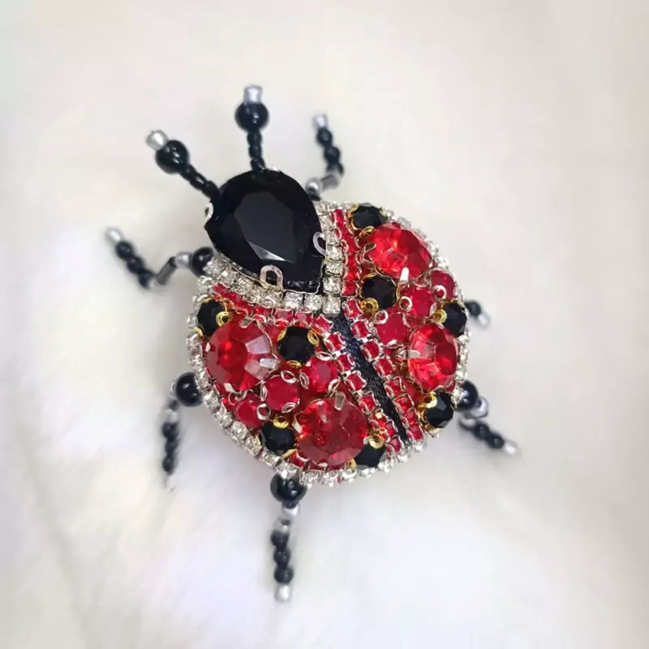 Price and Buy Hand Embroidered Brooch – Jewel Ladybug_69023c0fcea99.jpeg Price and Buy Hand Embroidered Brooch – Jewel Ladybug - Image 1