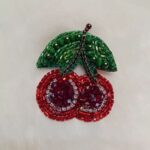 Price and Buy Hand-Embroidered Jewel Cherry Brooch – Unique Design