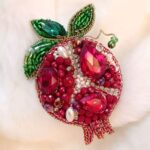 Price and Buy Hand-Embroidered Jewel Pomegranate Brooch – Unique Handcrafted