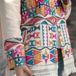 Price and Buy Hand-Embroidered Linen Blazer-Style Manto – for Every Occasion with Geometric Design - Image 4