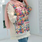 Price and Buy Hand-Embroidered Linen Blazer-Style Manto – for Every Occasion with Geometric Design - Image 5