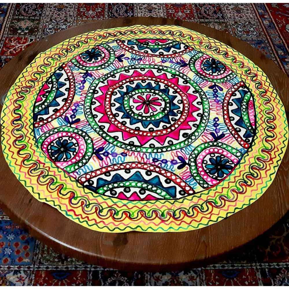 Price and Buy Hand Embroidered Round Tablecloth Model Khorshid - Image 3