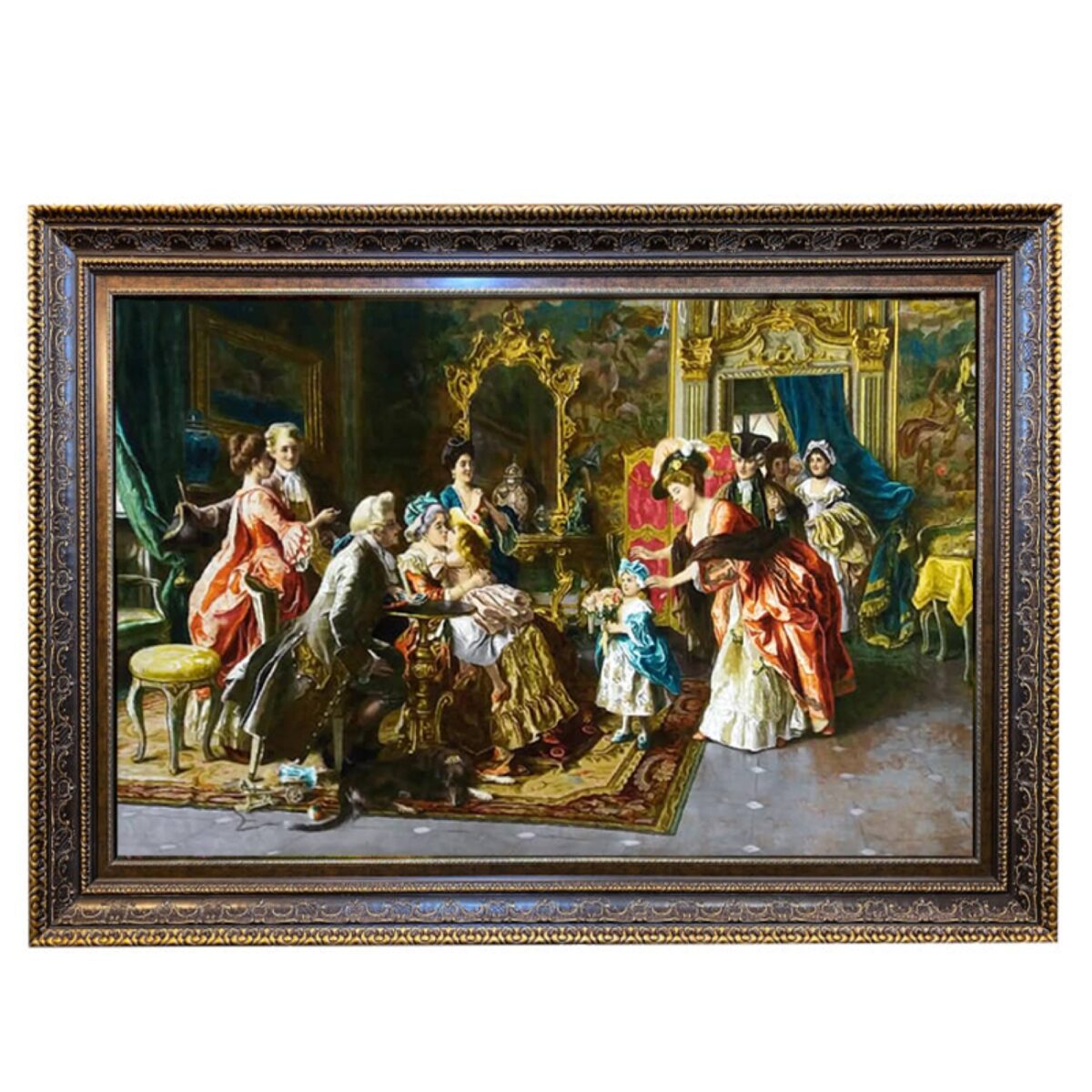 Price and Buy Hand-Knotted Persian Pictorial Rug Depicting Grandmother’s Birthday Arturo Ricci