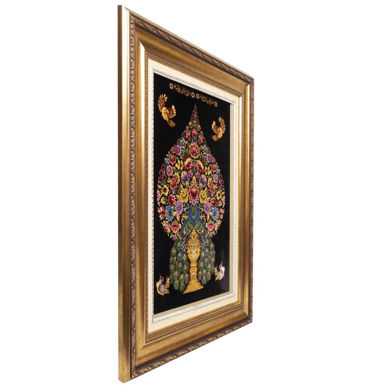 Price and Buy Hand-Knotted Persian Pictorial Rug from Qom Depicting Peacock & Tree - Image 4