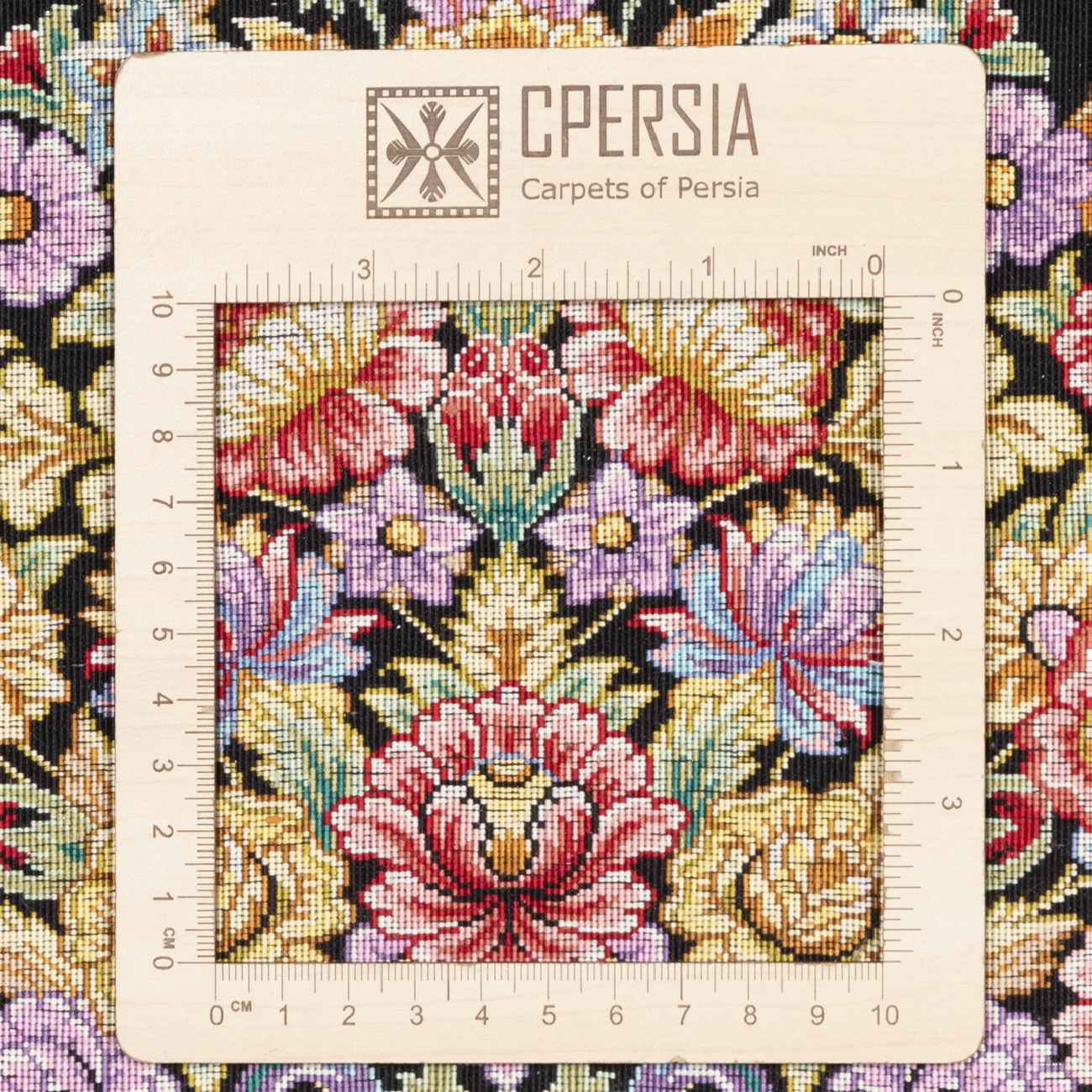 Price and Buy Hand-Knotted Persian Pictorial Rug from Qom Depicting Peacock & Tree - Image 5