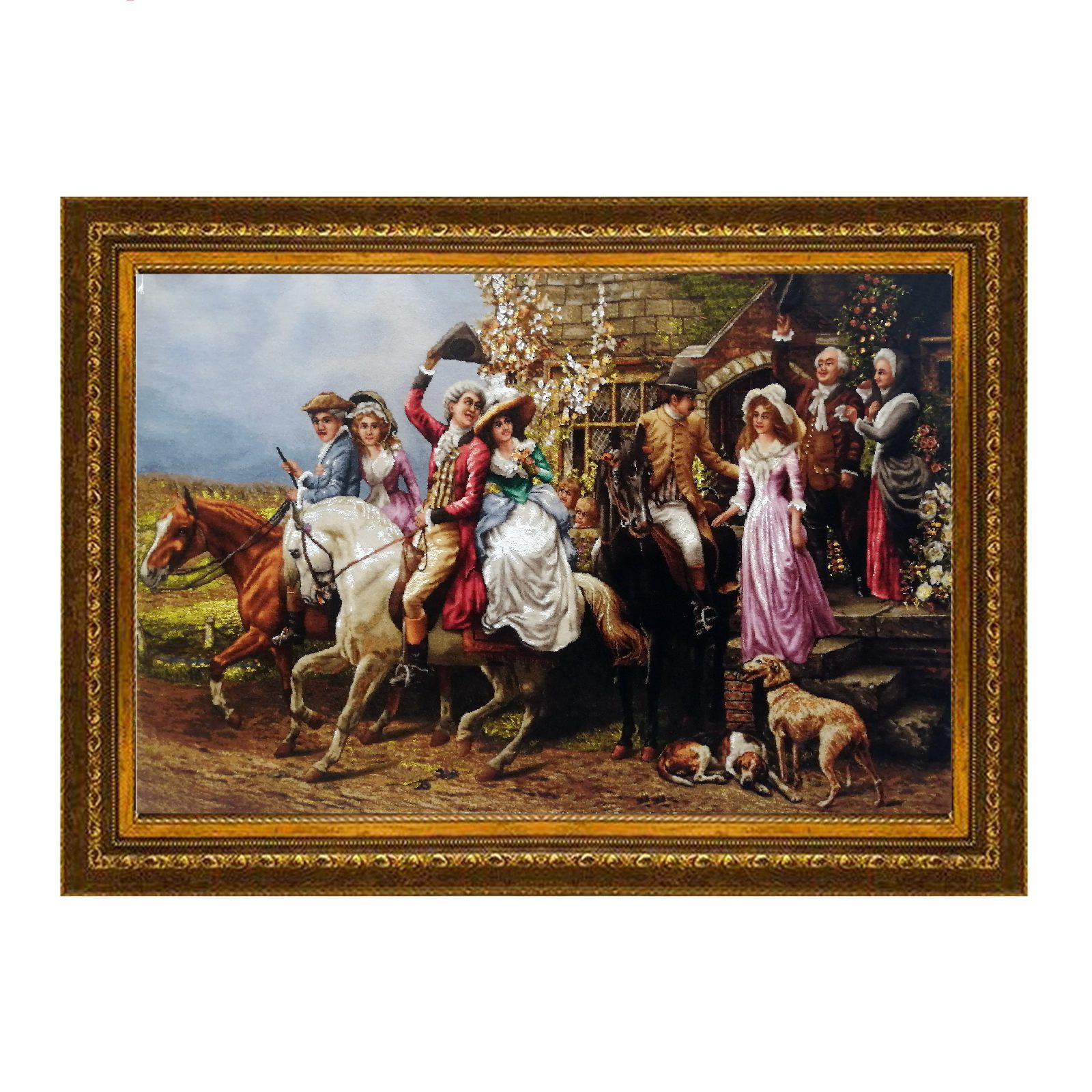 Price and Buy Hand-Knotted Persian Pictorial Rug from Tabriz Depicting Alfred William Strutt a Lassie & her Laddie