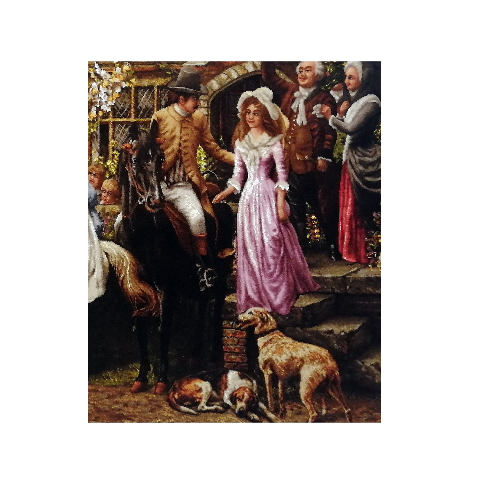 Price and Buy Hand-Knotted Persian Pictorial Rug from Tabriz Depicting Alfred William Strutt a Lassie & her Laddie - Image 3
