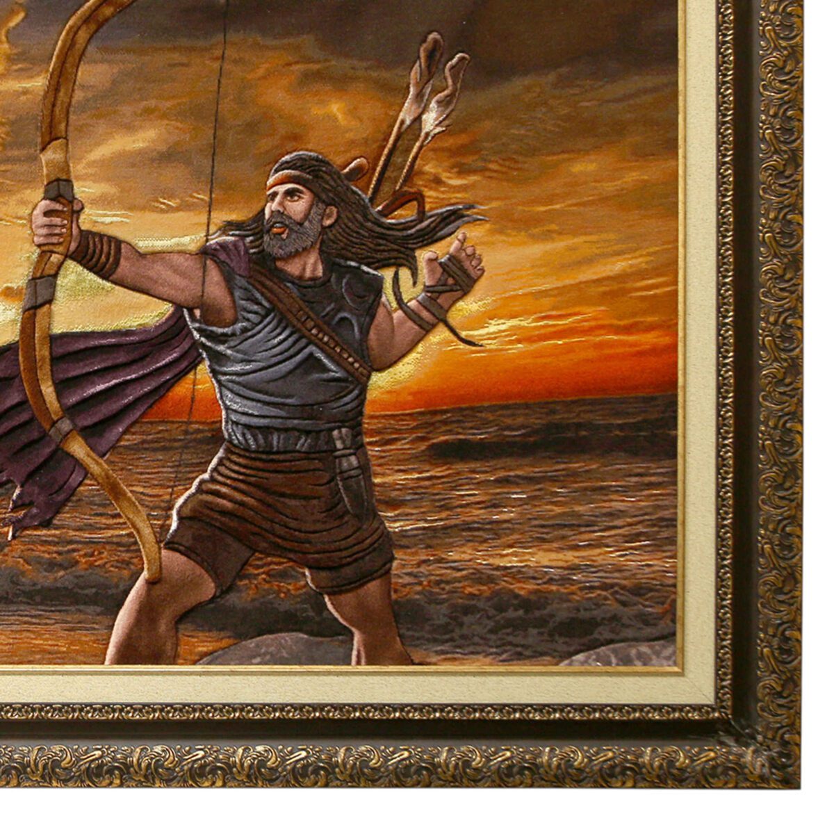 Price and Buy Hand-Knotted Persian Pictorial Rug from Tabriz Depicting Arash the Archer - Image 5
