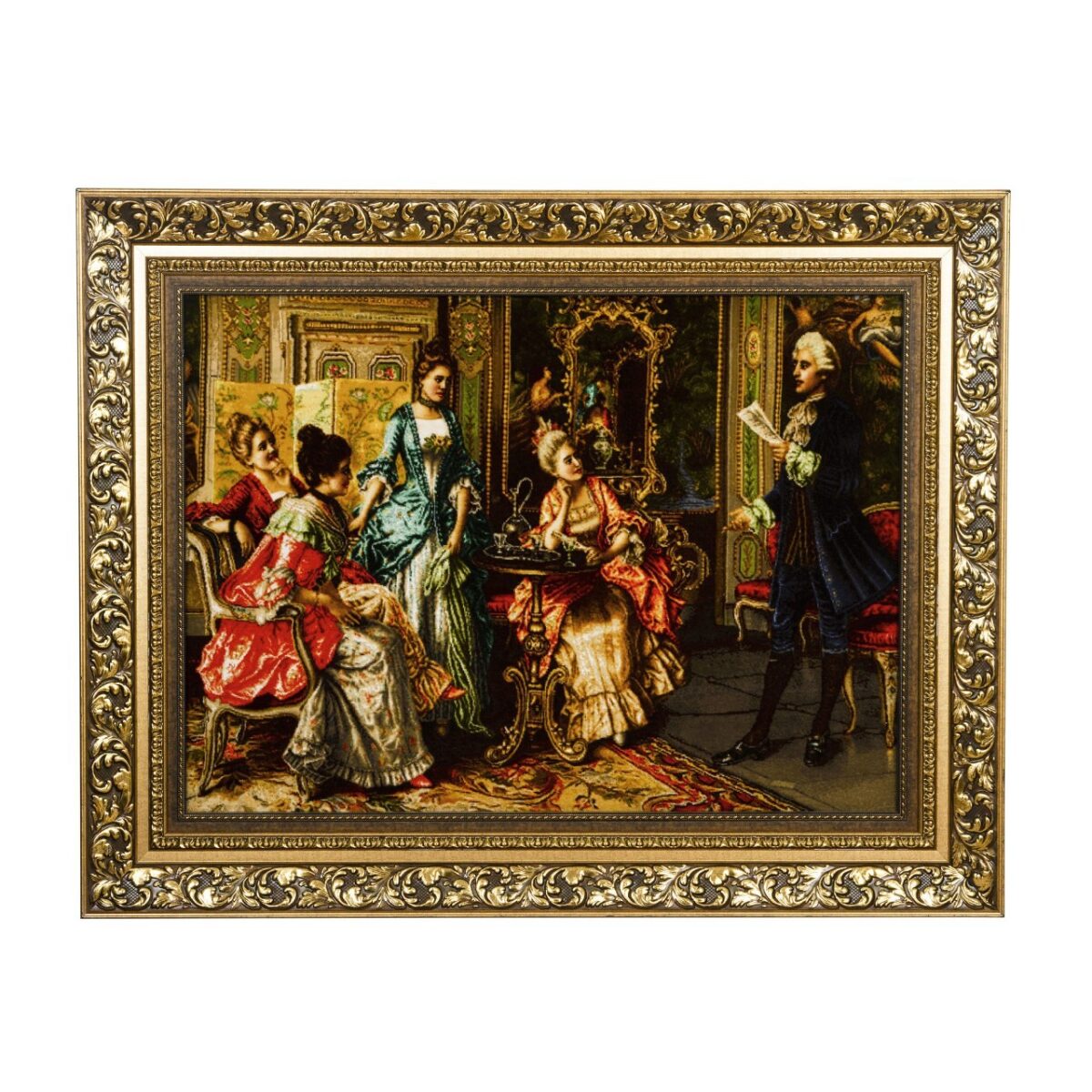 Price and Buy Hand-Knotted Persian Pictorial Rug from Tabriz Depicting Arturo Ricci Poetry Evening
