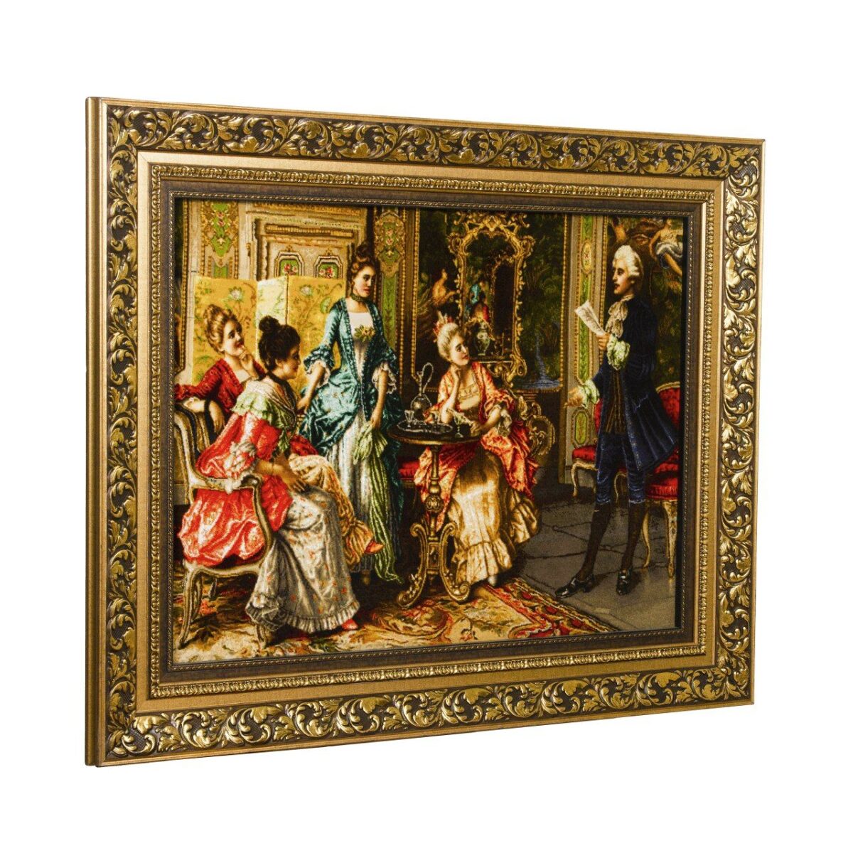 Price and Buy Hand-Knotted Persian Pictorial Rug from Tabriz Depicting Arturo Ricci Poetry Evening - Image 4