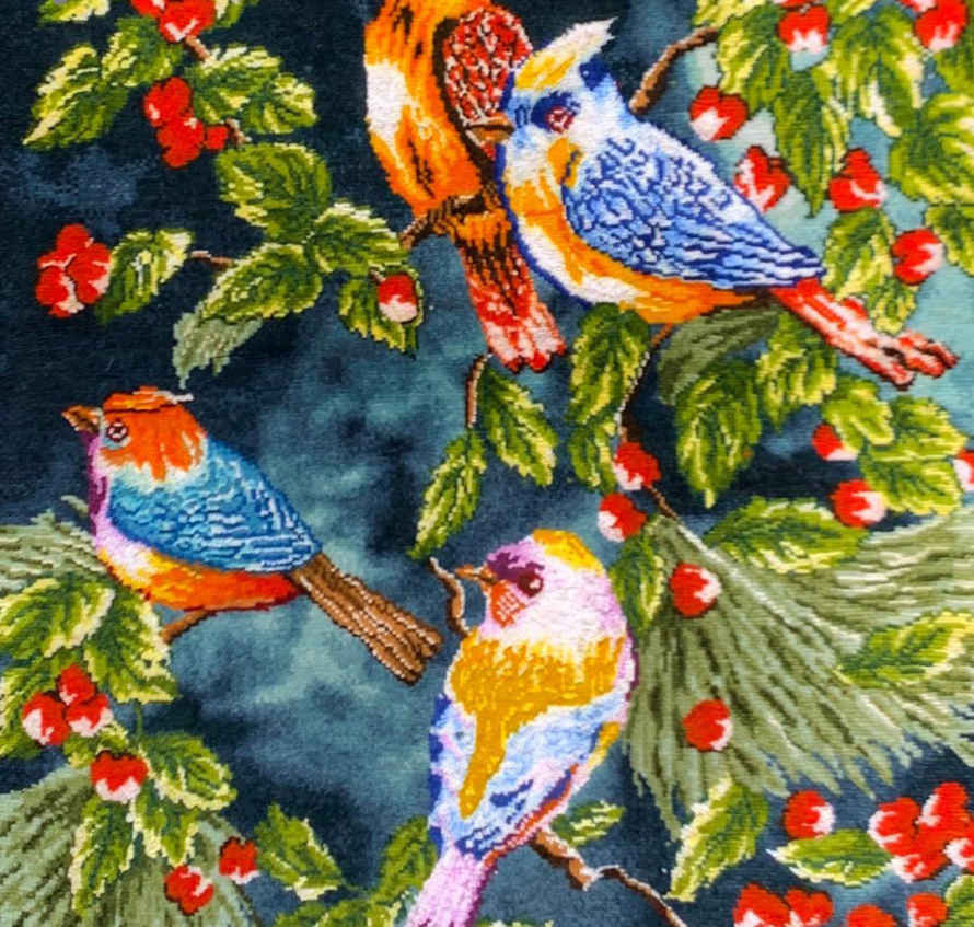 Price and Buy Hand-Knotted Persian Pictorial Rug from Tabriz Depicting Birds & Flowers - Image 3