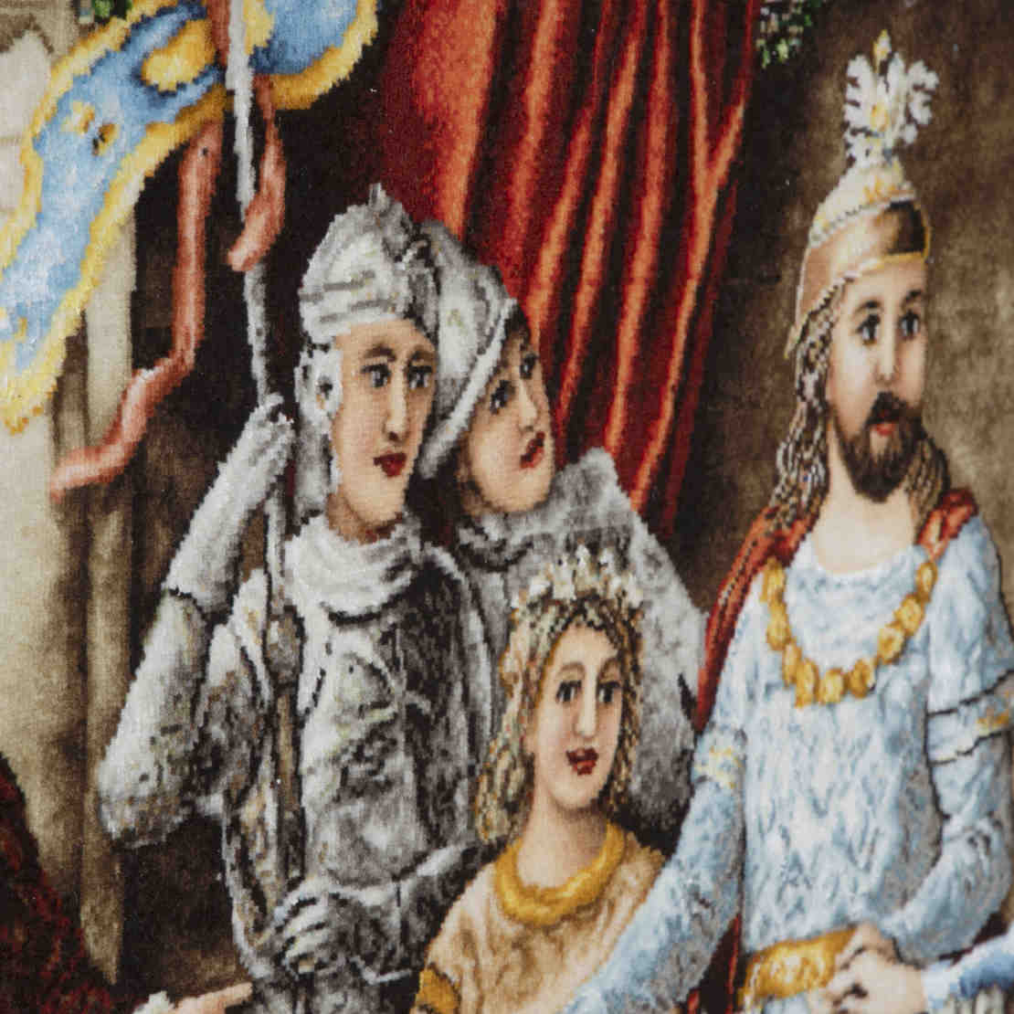 Price and Buy Hand-Knotted Persian Pictorial Rug from Tabriz Depicting Coronation - Image 3