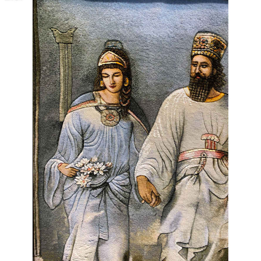 Price and Buy Hand-Knotted Persian Pictorial Rug from Tabriz Depicting Cyrus & Mandana - Image 5