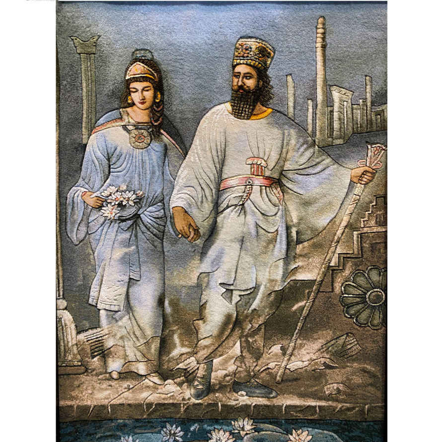 Price and Buy Hand-Knotted Persian Pictorial Rug from Tabriz Depicting Cyrus & Mandana - Image 6