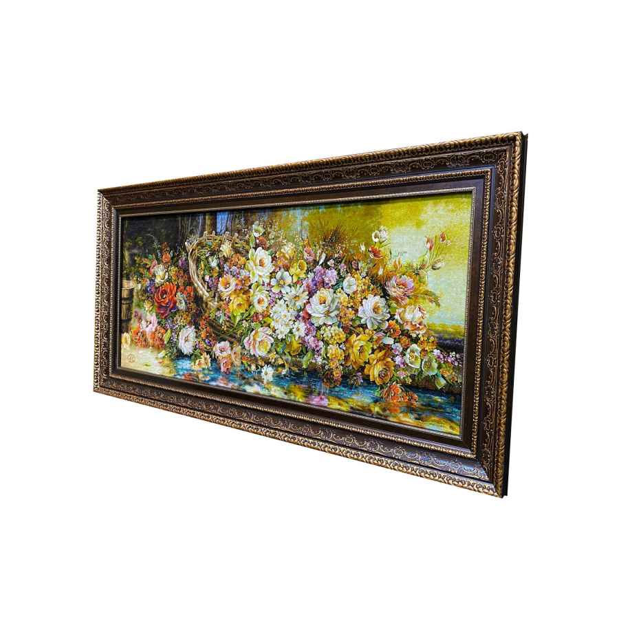 Price and Buy Hand-Knotted Persian Pictorial Rug from Tabriz Depicting Flowers - Image 3