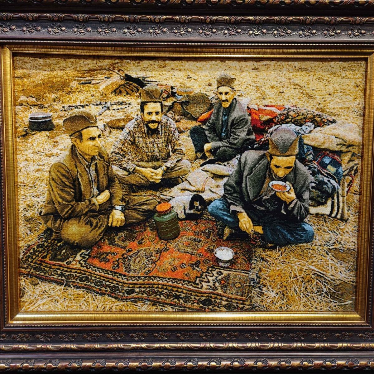 Price and Buy Hand-Knotted Persian Pictorial Rug from Tabriz Depicting Nomadic People - Image 4