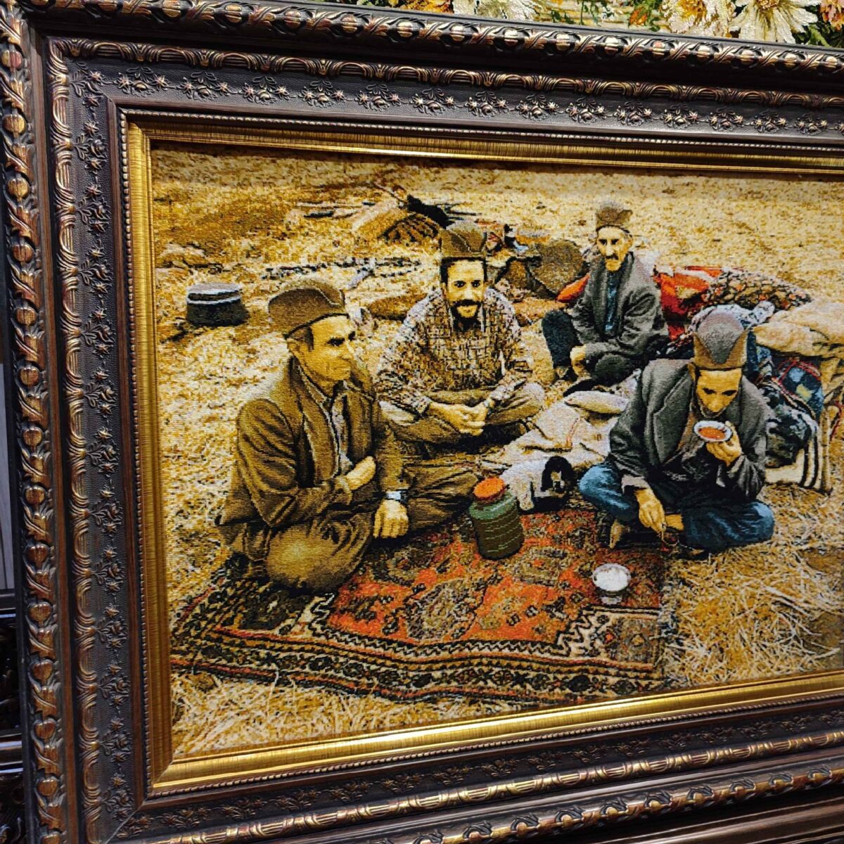 Price and Buy Hand-Knotted Persian Pictorial Rug from Tabriz Depicting Nomadic People - Image 5